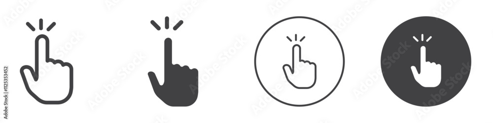 Poster hand click icon simple outline vector logo