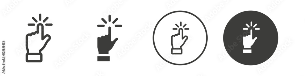 Poster hand click icon simple outline vector logo