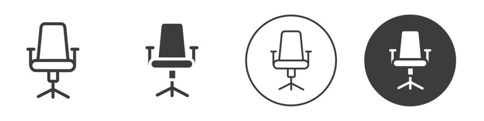 Office chair icon Simple outline vector logo