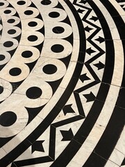 Black and white tiling design