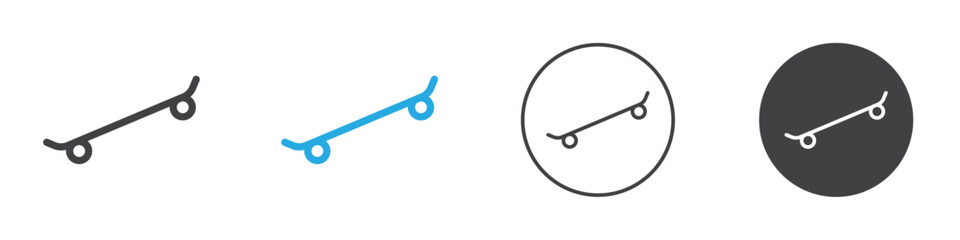 Skateboard icon Simple outline vector logo