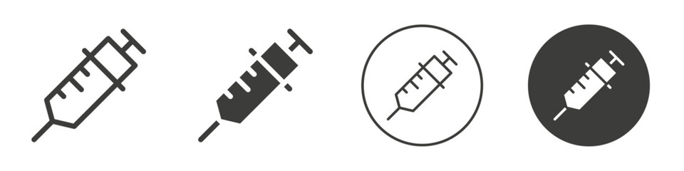 Syringe icon Simple outline vector logo