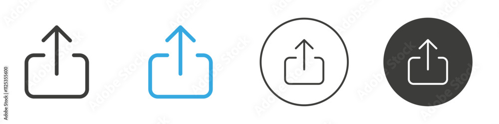 Poster upload icon simple outline vector logo