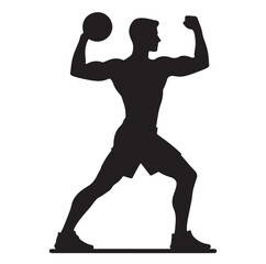 man working out Silhouette vector illustration