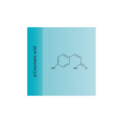 p-Coumaric acid skeletal structure diagram.hydroxycinnamic acid compound molecule scientific illustration.