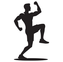 man working out Silhouette vector illustration