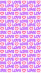 valentines day neon lights love and heart pattern on transparent background ,png  romantic valentine social media isolated vertical design element	