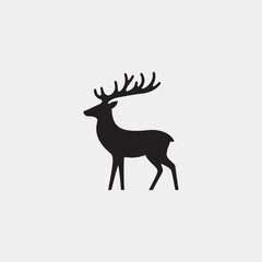 Minimalist deer silhouette logo design 