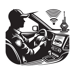 car Driver silhouette vector illustration © Joynab