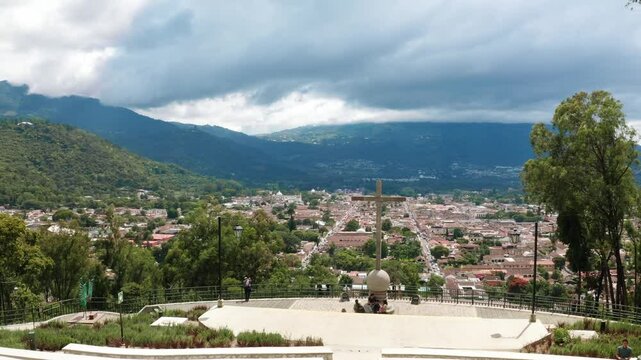 Antigua Guatemala, paisaje Panorama Mirador, cima, La Cruz en Dron