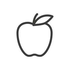 Apple fruit icon Simple outline vector logo