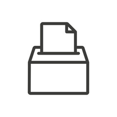 Ballot box icon Simple outline vector logo