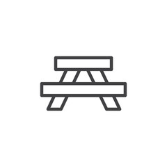 Camping table icon Simple outline vector logo