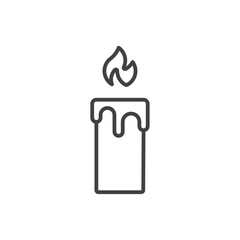 Candle icon Simple outline vector logo