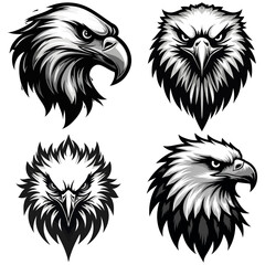 Eagle head logo icon vector illustration set