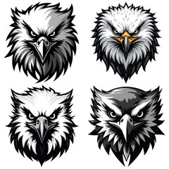 Eagle head logo icon vector illustration set