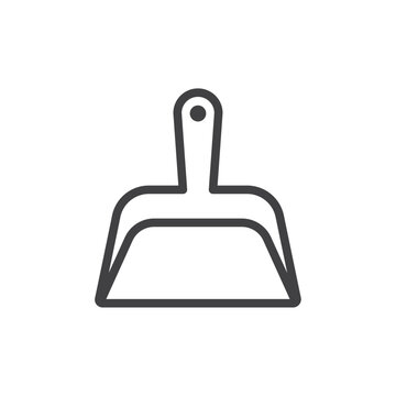 simple gray dustpan icon on white background clip art preview