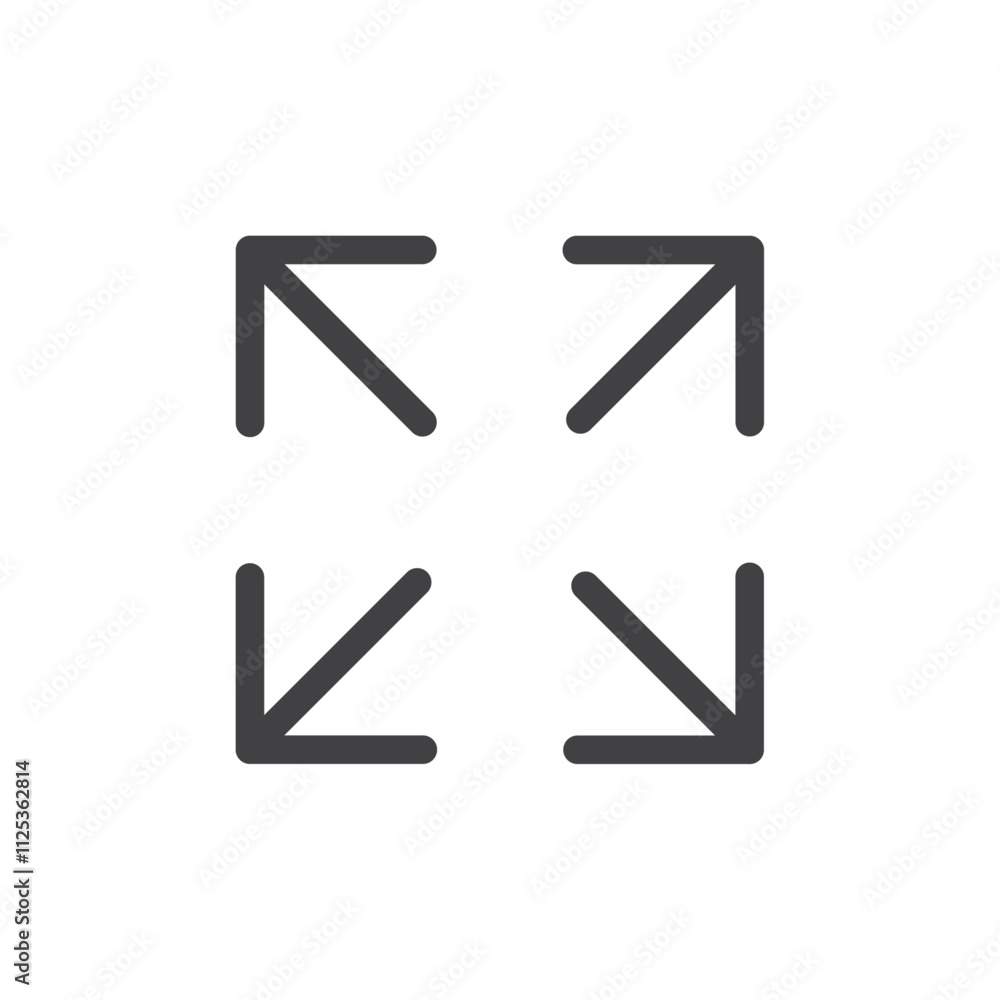 Poster fullscreen icon simple outline vector logo