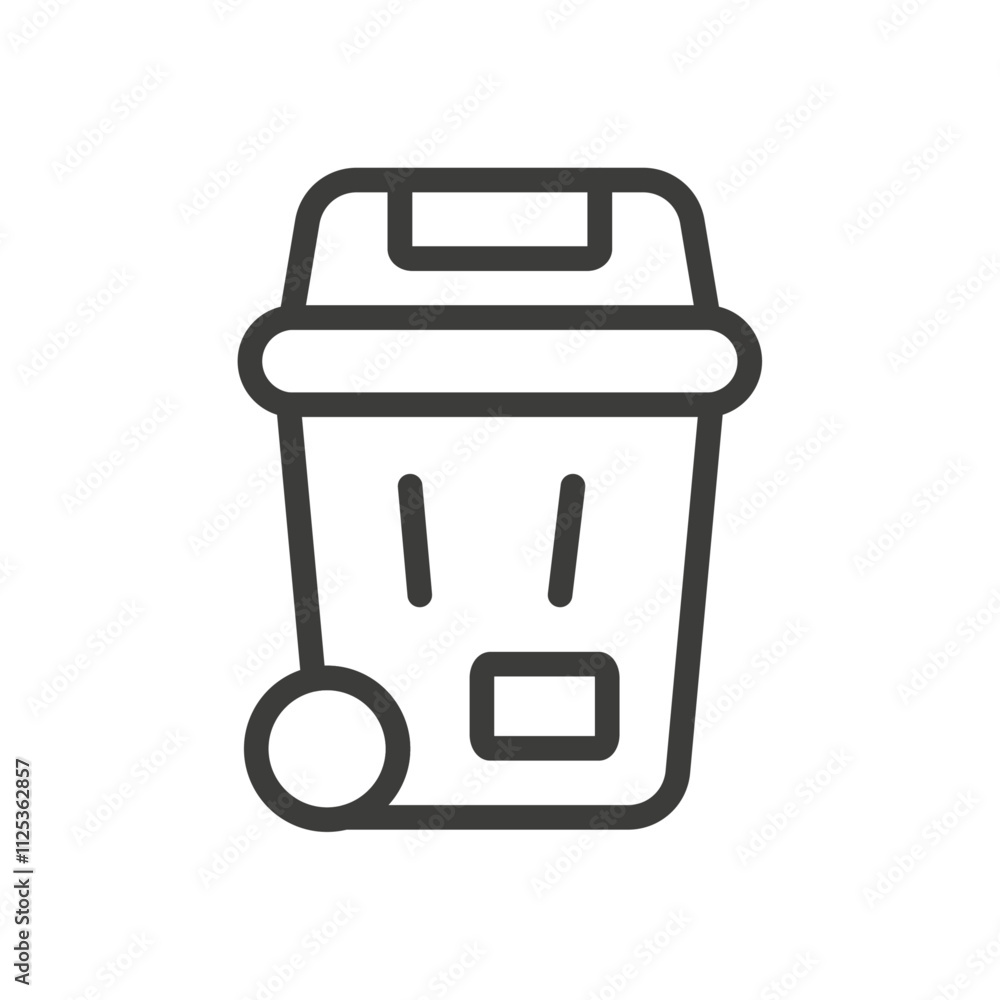 Poster garbage icon simple outline vector logo