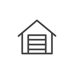 Garage icon Simple outline vector logo