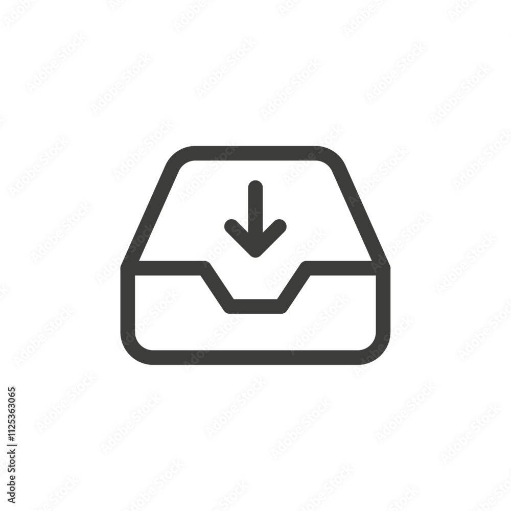 Poster Inbox icon Simple outline vector logo