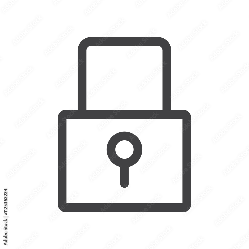 Poster lock icon simple outline vector logo