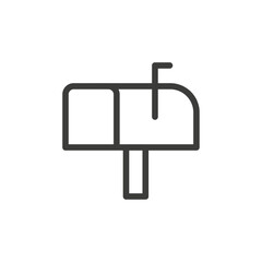 Mail box icon Simple outline vector logo