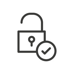 Padlock icon Simple outline vector logo