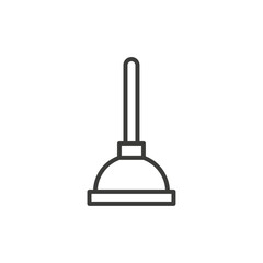 Plunger icon Simple outline vector logo