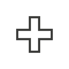 Plus icon Simple outline vector logo