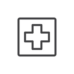 Obraz premium Plus icon Simple outline vector logo