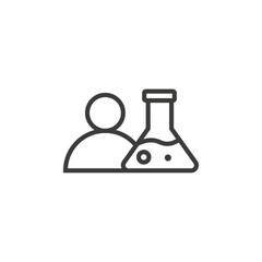 Scientist icon Simple outline vector logo