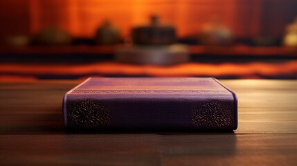 A photo of a yoga block on a mat.