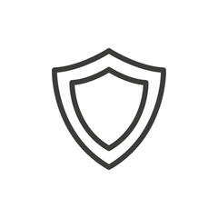 Shield icon Simple outline vector logo