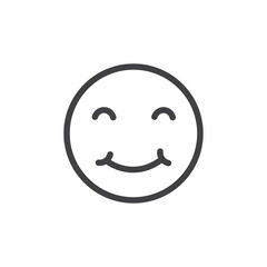 Smile icon Simple outline vector logo