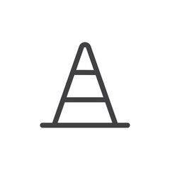 Traffic cone icon Simple outline vector logo