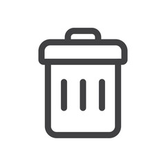 Trash icon Simple outline vector logo