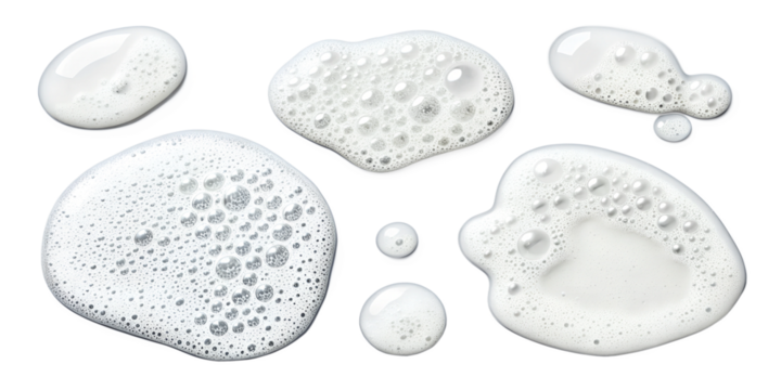 shape made of foam of soap isolated on white background 