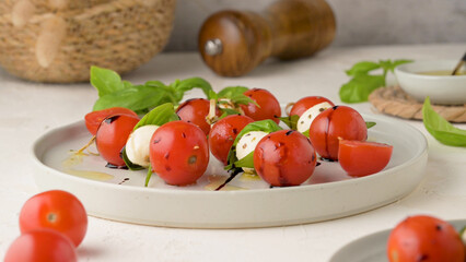 Caprese salad with tomato and mozzarella