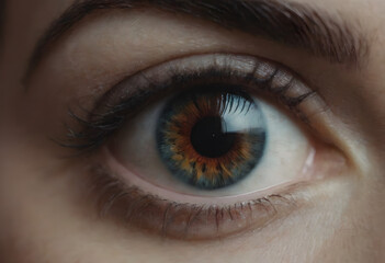 Naklejka premium Eye of a woman looking at the camera