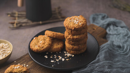 Homemade oatmeal raisin cookies