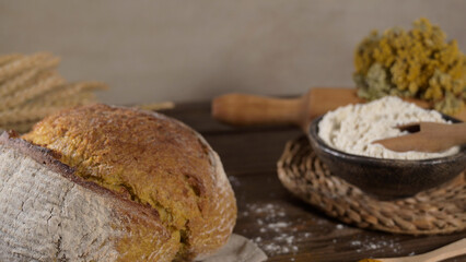 Homemade crispy turmeric bread