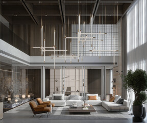 3d render luxury home interior 