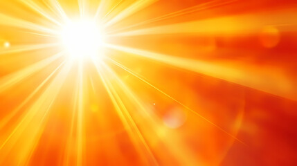 Obraz premium Warm golden sun flare with expanding rays on transparent background. Radiant. Illustration