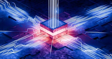 Very powerful computing, CPU working at blistering speeds, data processing background, quantum high speed computing, AI and Neural network technology. Dramatic Effect For Overheat and Super Speed.