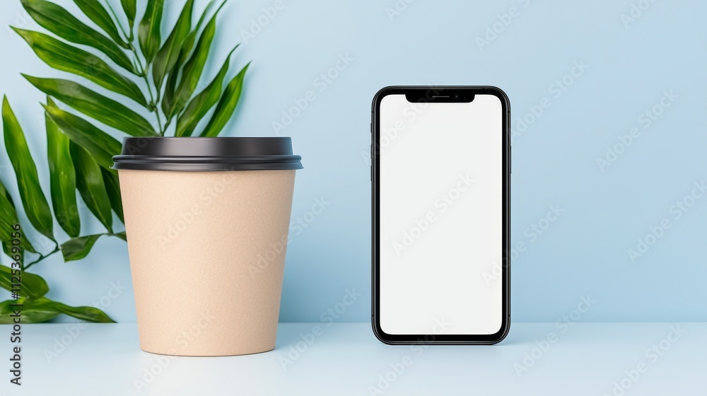 Poster a phone rests on a white table, displaying an empty chat screen, inviting you to envision messages o