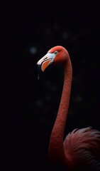 Obraz premium Close-Up of Flamingo's Graceful Face, Flamingo