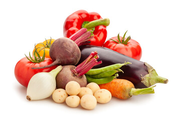 vegetable mix path isolated on white