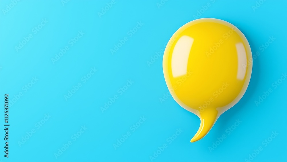 Poster a 3d illustration of a rippled water surface with a floating speech bubble, created through 3d rende