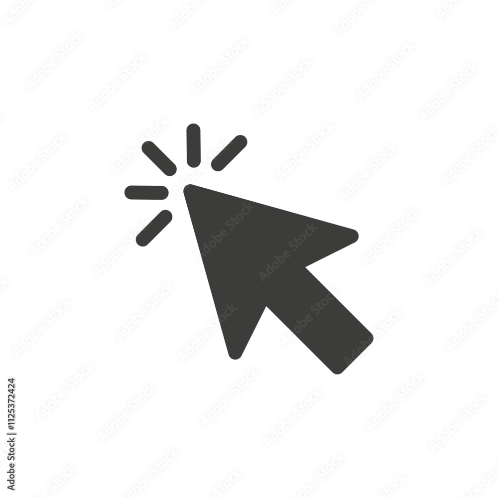 Poster click icon simple vector symbol